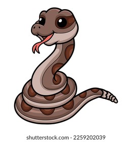 Cute rattlesnake cartoon on white background