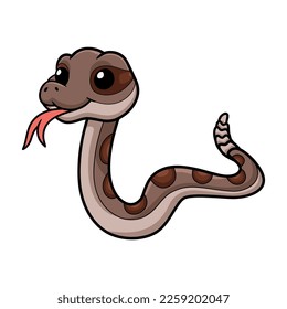 Cute rattlesnake cartoon on white background