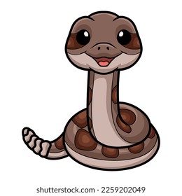 Cute rattlesnake cartoon on white background