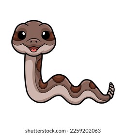 Cute rattlesnake cartoon on white background
