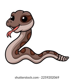 Cute rattlesnake cartoon on white background