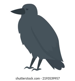 Cute Raven Icon Cartoon Vector. Bird Crow. Fly Symbol