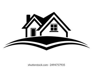 Cute Real Estate Agency Vector Illustration - Cartoon, Clipart  Line Art Design Vector illustration of a cute real estate agency in cartoon, clipart, and line art styles