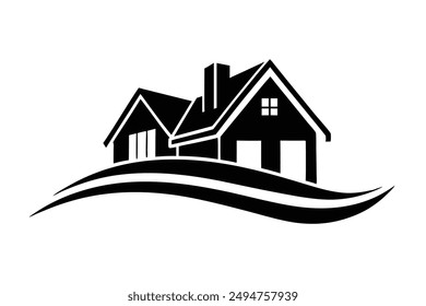 Cute Real Estate Agency Vector Illustration - Cartoon, Clipart  Line Art Design Vector illustration of a cute real estate agency in cartoon, clipart, and line art styles