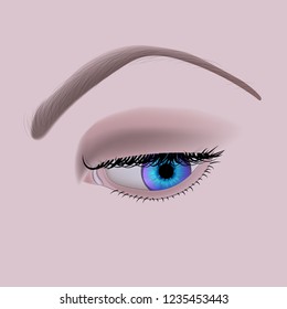 cute realistic blue eye isolated