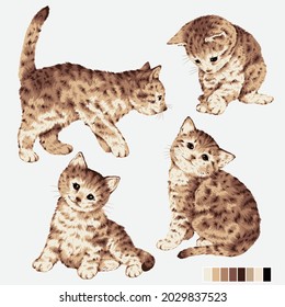 Cute and realistic cat vector illustration,