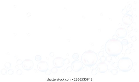 Cute, realistic, fun water bubbles flying randomly.