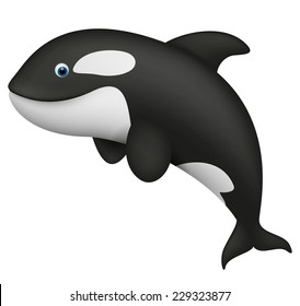 Cute realistic killer whale 