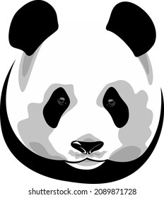 Un panda realista. Ilustración vectorial.