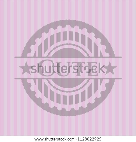 Cute realistic pink emblem