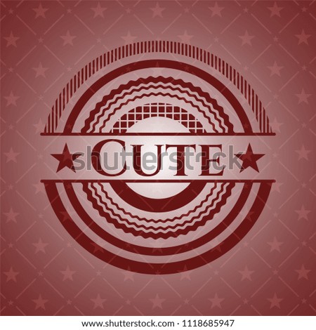 Cute realistic red emblem