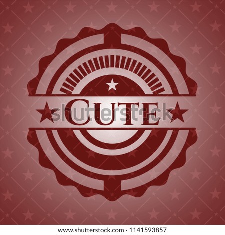 Cute realistic red emblem