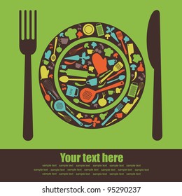 cute recipe card. vector illustration