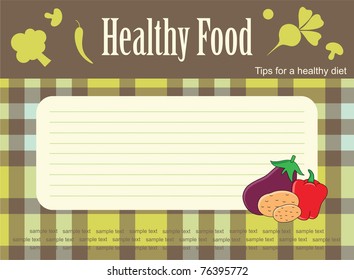 cute recipe label. vector illustration