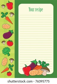 cute recipe label. vector illustration