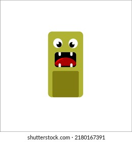 cute rectangular face character. vector illustration. good for printing clothing products.  can be used for postcards, stickers, children's books, icons, mascots, phone cases, etc.