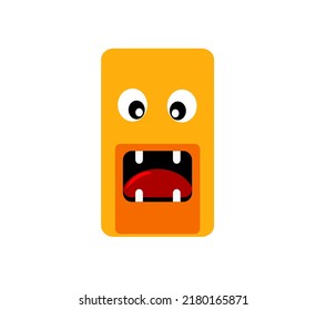 cute rectangular face character.  yellow character vector.suitable for printing on clothing or apparel products.can be used for postcards,stickers,children's books, icons,mascots,cell phone cases,etc.