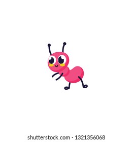 cute red ant icon on a white background