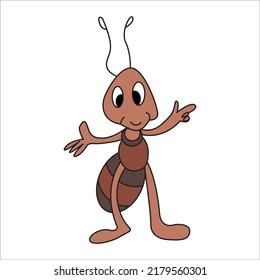 cute and cute red ant illustration