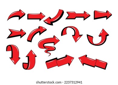 cute red arrow sign collection