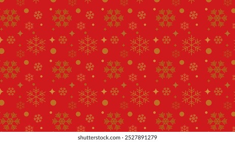 Lindo Clipart de fondo rojo de patrón de copo de nieve.