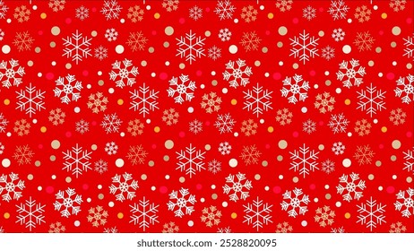 Cute red background clipart of Snowflake Pattern.
