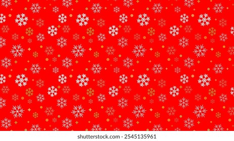 Cute red background clipart of Snowflake Pattern.