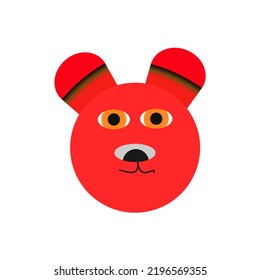 Cute Red besar face sign icon