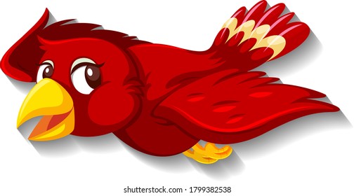 Cute Red Bird Cartoon Character Illustration Stock Vector (Royalty Free ...