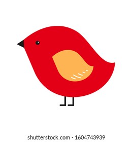 Cute red bird. Bird logo. 