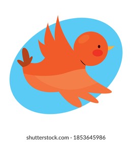 bonito pájaro rojo con alas abiertas volando. cartografía vectorial