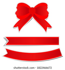 Cute red bow on white background