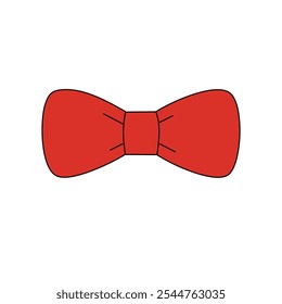 Cute red bow with a playful shape. Ideal for children's books, greeting cards, or party invitations