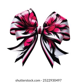 Cute red bow ribbon sticker illustration.