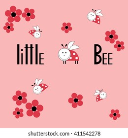 Cute red bug isolated