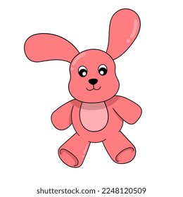 cute red bunny doll. vector design illustration art