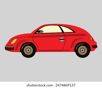 Diseño lindo del Vector del coche rojo 