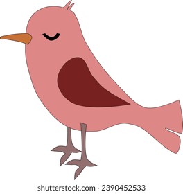 A cute red cartoon bird