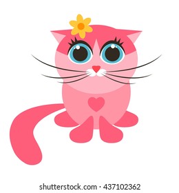 Cute red cartoon cat