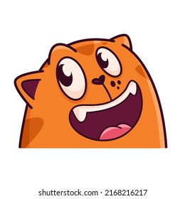Cute Red Cat Character, adorable, admire, wonder, emotion. Cat character hand drawn style, sticker, emoji
