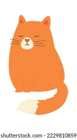 Cute red cat ready to play flach icon Funny pet pet
