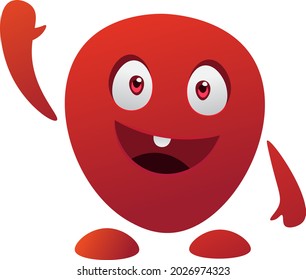 Cute Red Character Cute Cartoon Illustration Stock Vector (Royalty Free ...