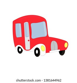Cute red child car in vector illustration