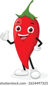Cute Red Chili Pepper Cartoon mascot characters