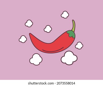cute red chili pepper vector illustration