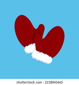 cute red christmas glove design illustration isolated on background