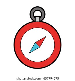 cute red compass cartoon