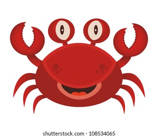 Caricatura de cangrejo rojo.