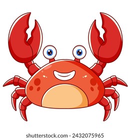 Cute red crab, digital art illustration