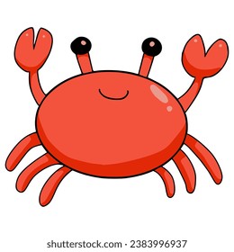 Cute rote Krabentür auf Weiß 